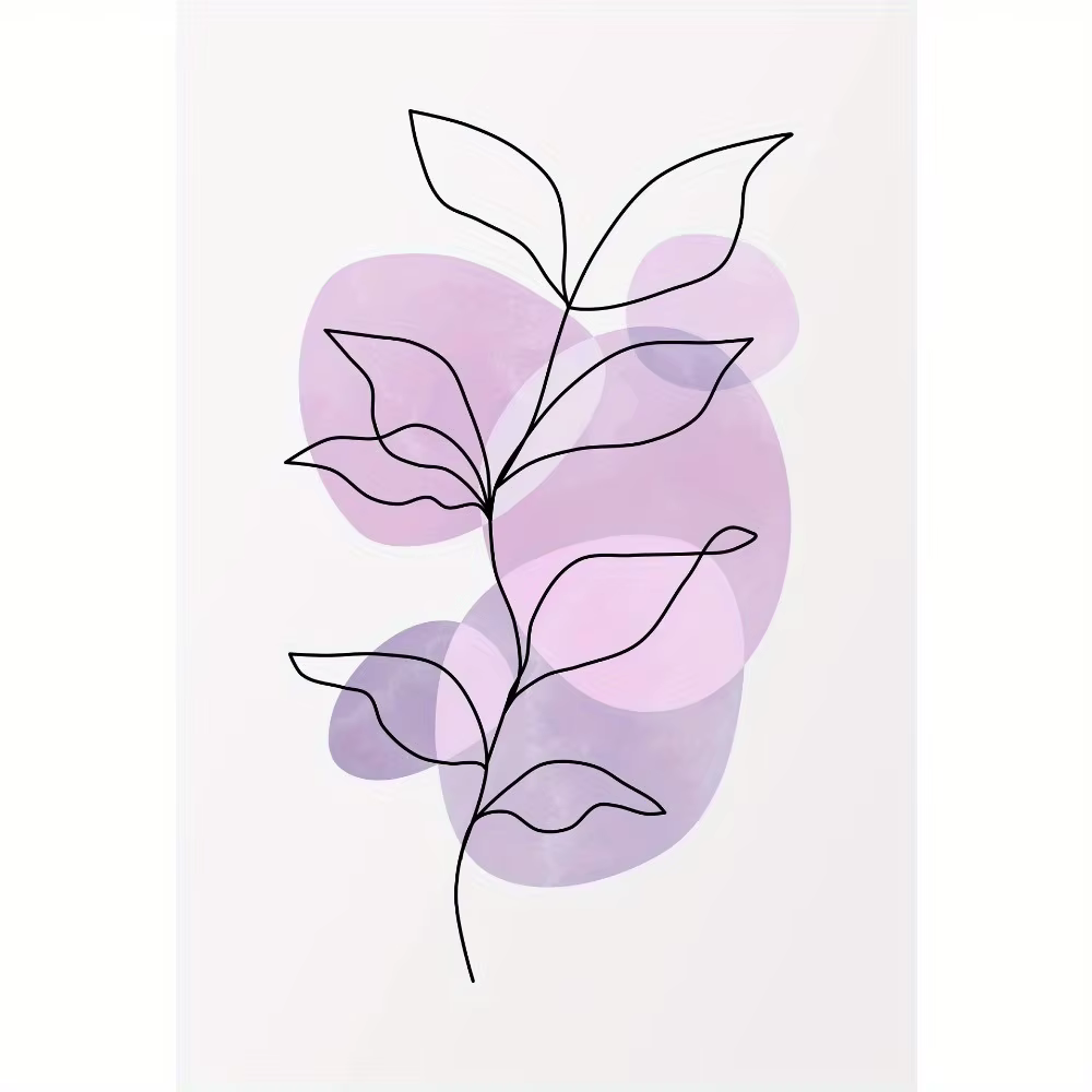 Lot de 3 tableaux muraux minimalistes en toile, motifs floraux et papillons, impression aquarelle vi