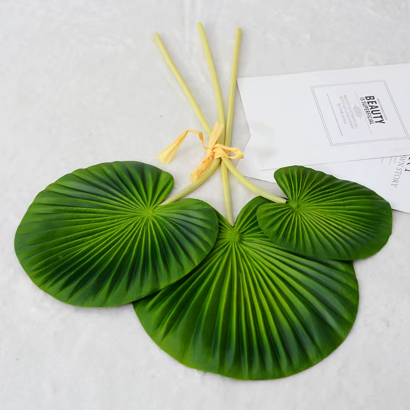 Lot de 3 feuilles de palmier artificielles vertes en PU, plantes Monstera deliciosa, fausses plantes