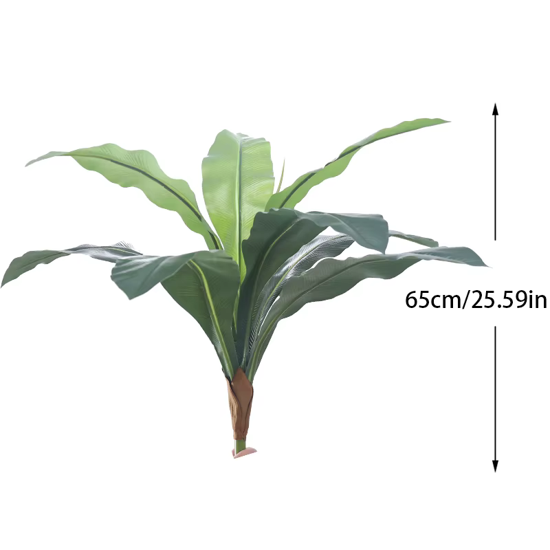 Palmier tropical artificiel de 65-75 cm, plantes vertes de luxe en plastique, feuille de bananier, b