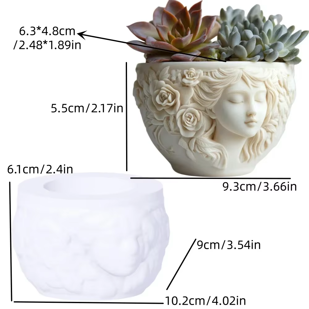 Ange fille plante succulente pot de fleurs résine silicone moule belle déesse boîte de rangement bét