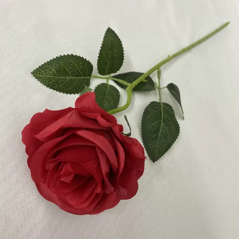 Simulation de fleurs en soie, série rouge foncé, plante florale, Rose, marguerite, Branches d'horten