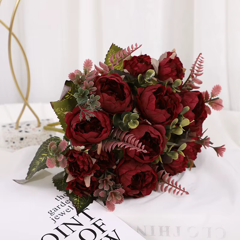 Fleurs artificielles pivoine Ronghua, décoration maison & mariage