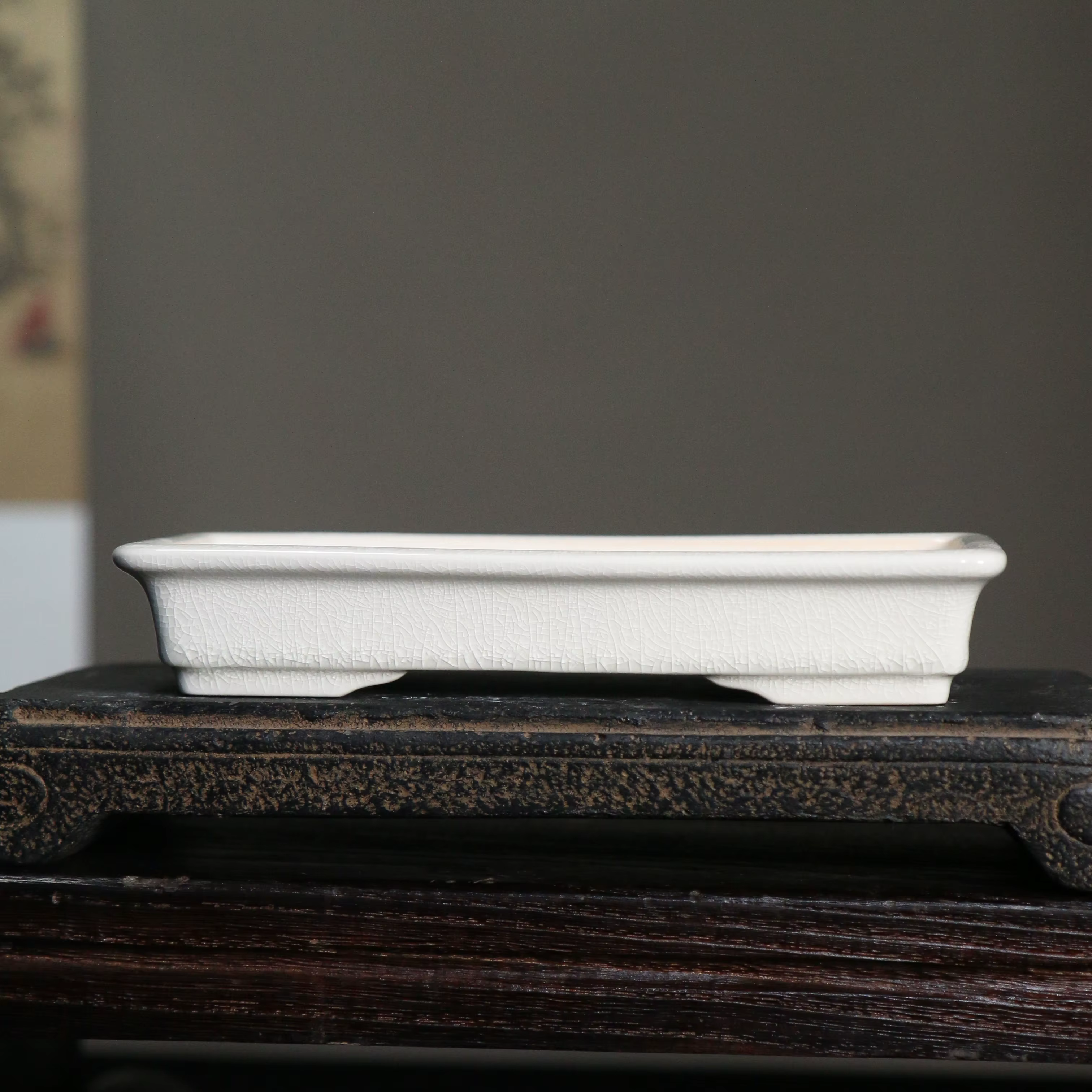 Pot de fleur de sable violet solide, pot de bonsaï en céramique, pot de fleur chinoise de bureau, po