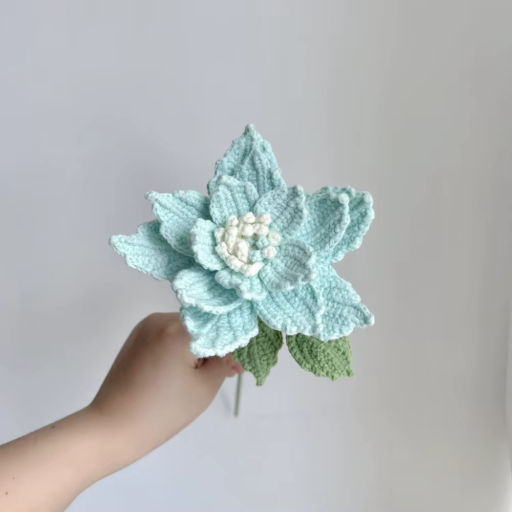 Rose mensuelle faite à la main au Crochet, 1 pièce, fleurs artificielles de luxe de haute qualité, d