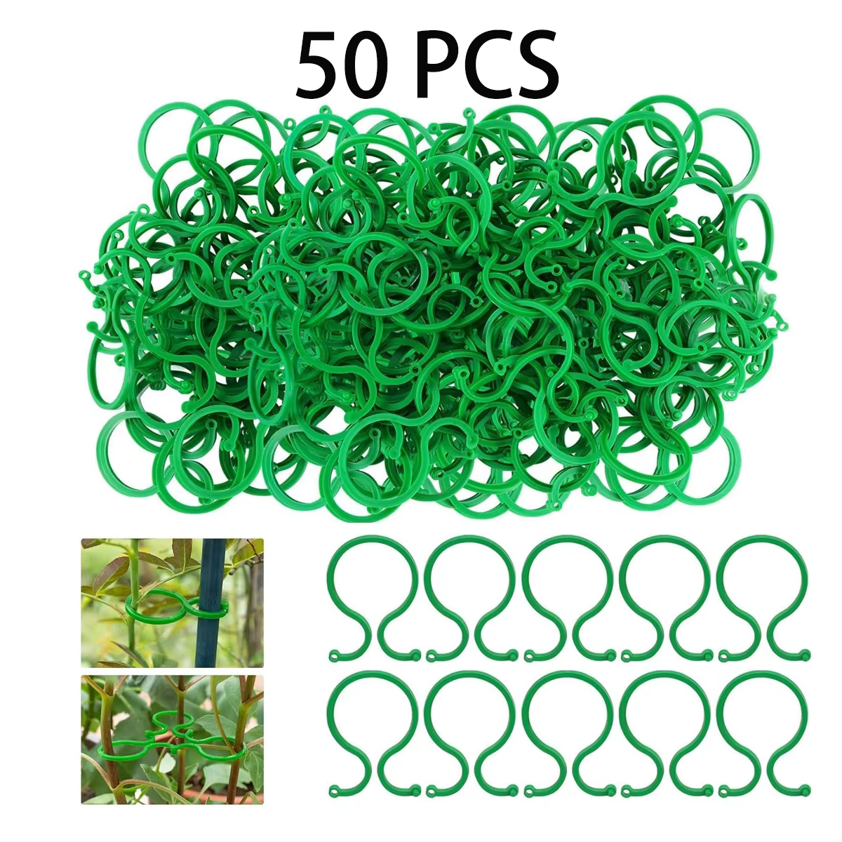 Clips de jardinage pour plantes grimpantes, 50/100/200 pièces, clips de soutien pour plantes, clips 