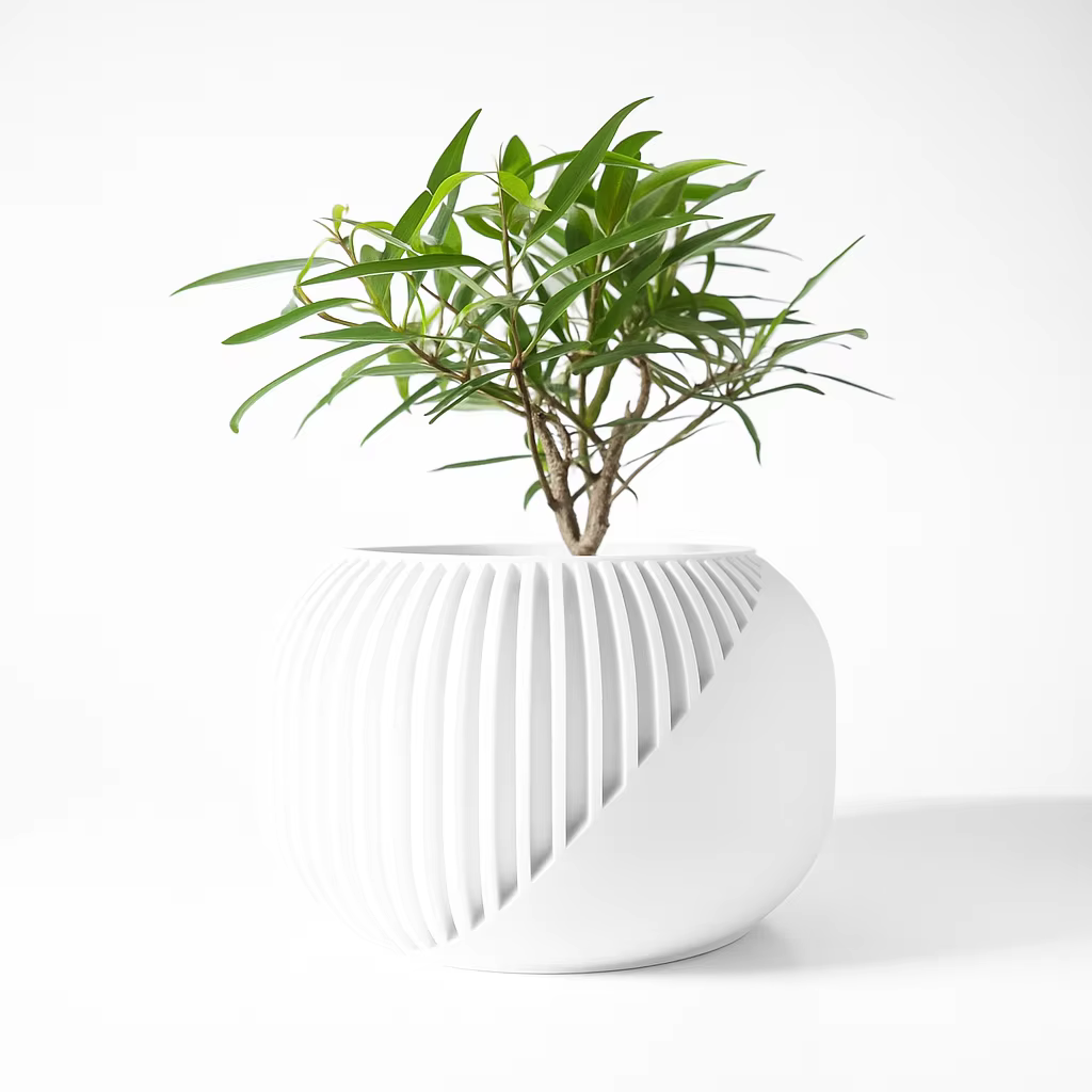 Pot à plantes moderne et minimaliste imprimé en 3D - Pot à fleurs biodégradable pour la décoration d