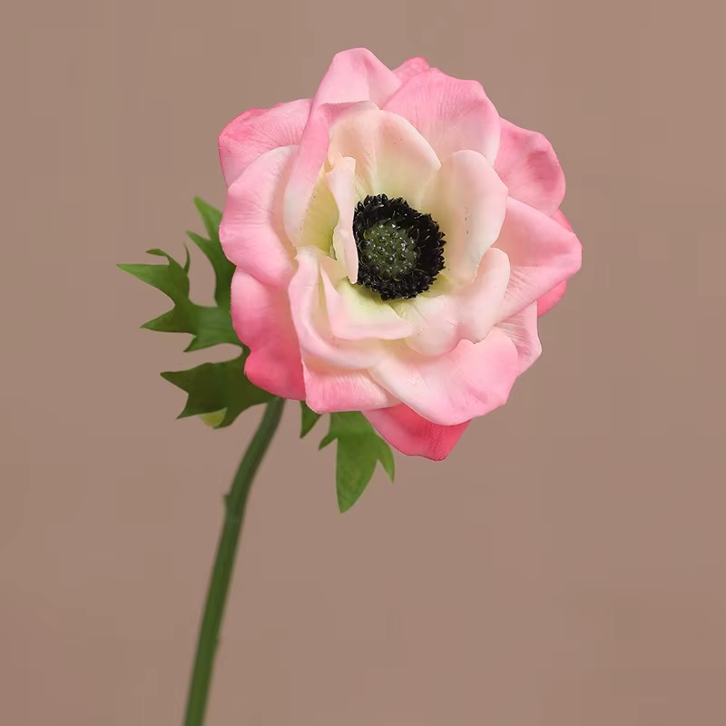 Anémones artificielles roses de mariage, fausses fleurs de haute qualité, décoration de jardin, Simu