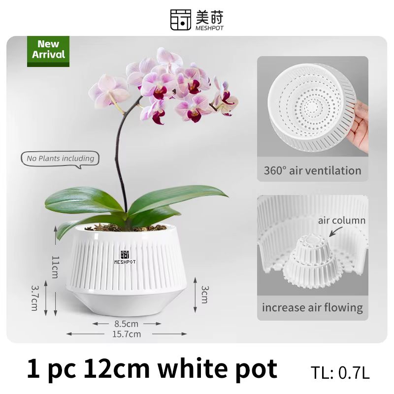 Pot à orchidées Meshpot avec trous, jardinière à orchidées de 5 pouces avec trous de drainage et pla