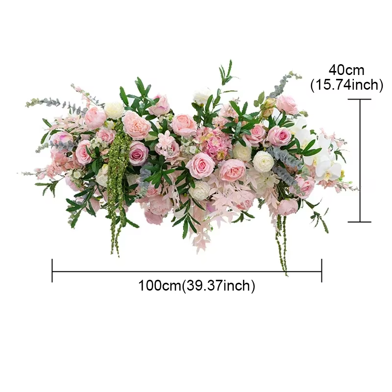 Composition florale suspendue pour plafond, 100CM/150CM, décoration de mariage, roses roses, pivoine