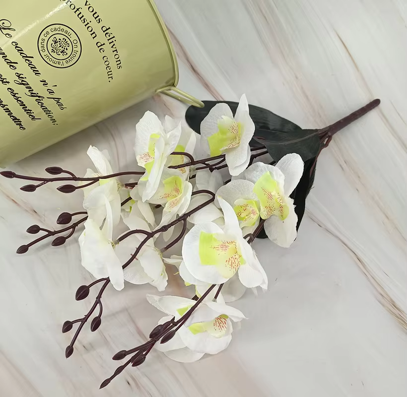 Fleur artificielle d'orchidée papillon à 5 fourchues, adaptée à la mariage, à la maison, Table de sa