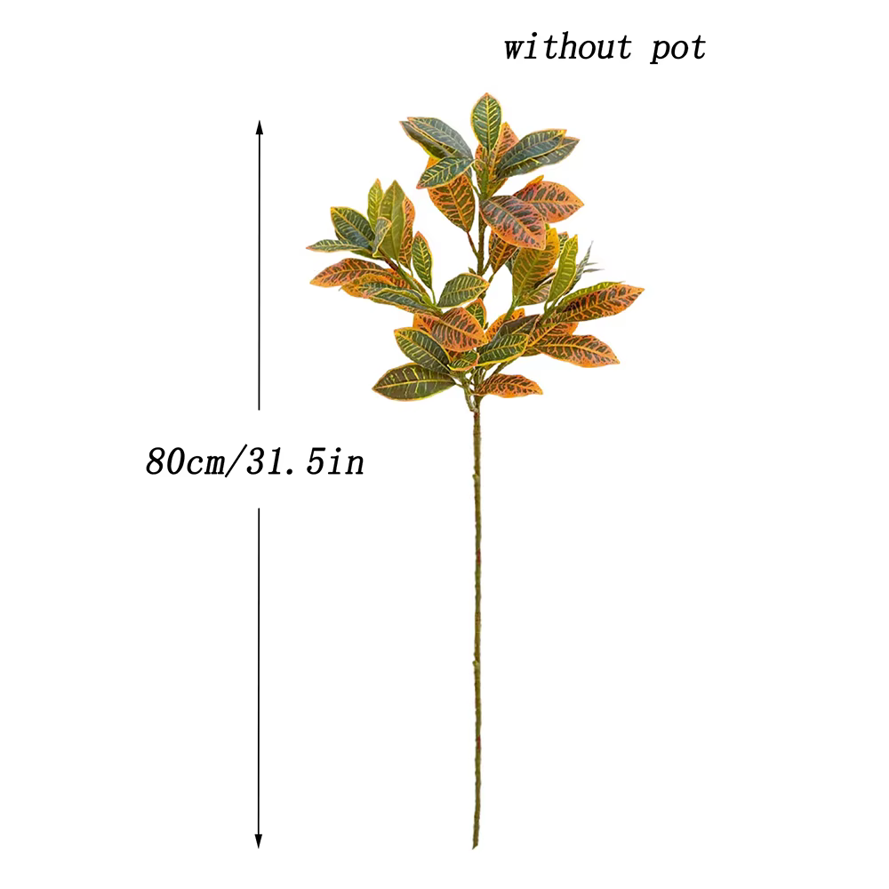 Grand arbre artificiel banian de 80 à 120 cm, fausses plantes ficus, feuilles d'arbre en plastique, 