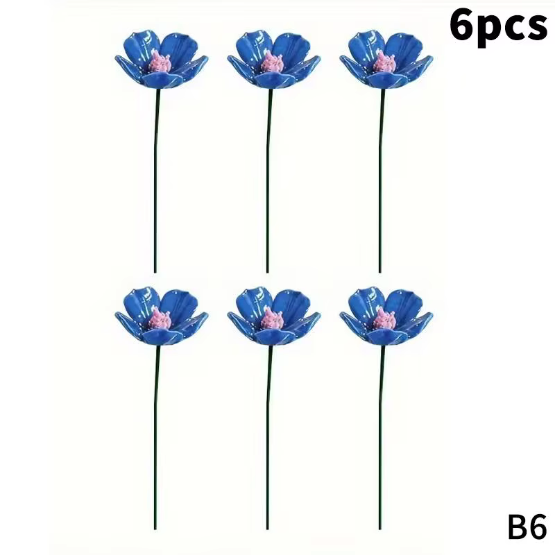 6/8/10 pièces de fleurs éternelles en céramique artisanales, oubli-moi-pas, ornement pour la maison,