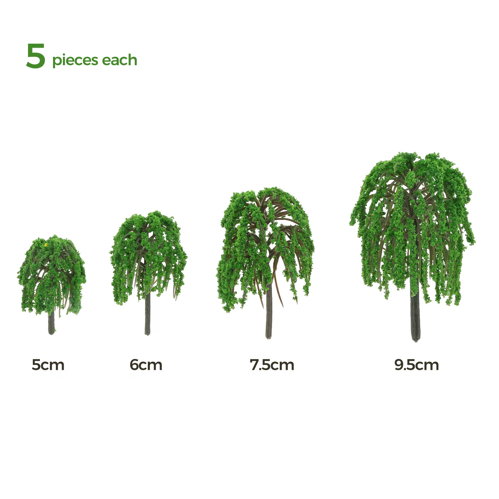 Arbre de Saule Artificiel Miniature pour Paysage de Train, 20 Pièces