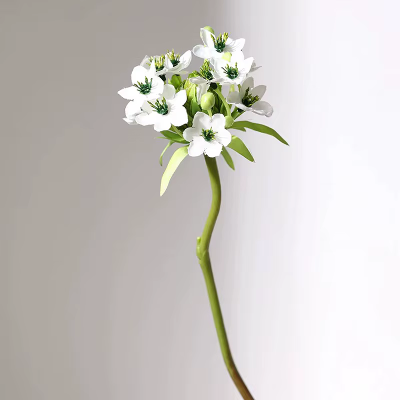 Lot de 3 fleurs artificielles Agapanthus, fausses fleurs de lys africain, bouquet décoratif blanc et
