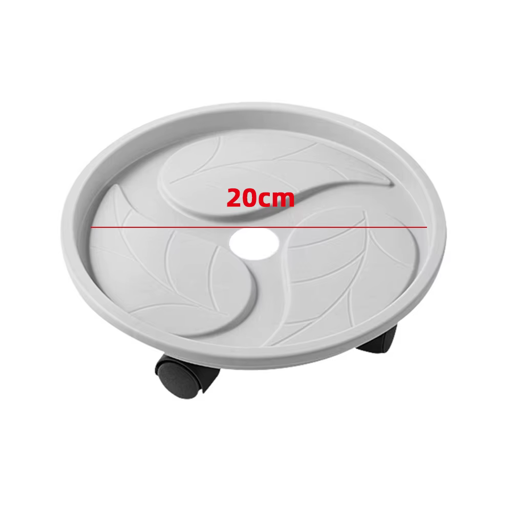 Pot de plantes universel rotatif à 360 °, style roue, support de pot de fleur carré rond en plastiqu