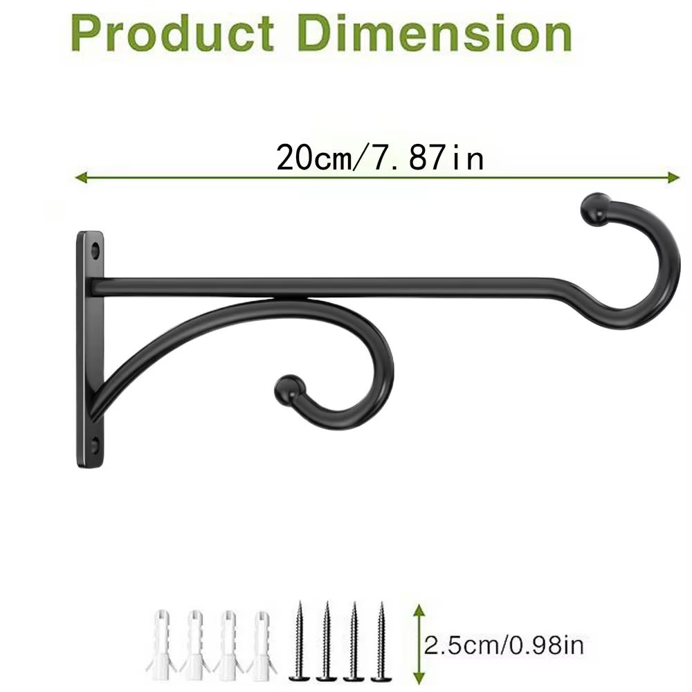 Support mural pour pot de fleurs, 2 pièces, support de plante suspendu pour extérieur, support de po