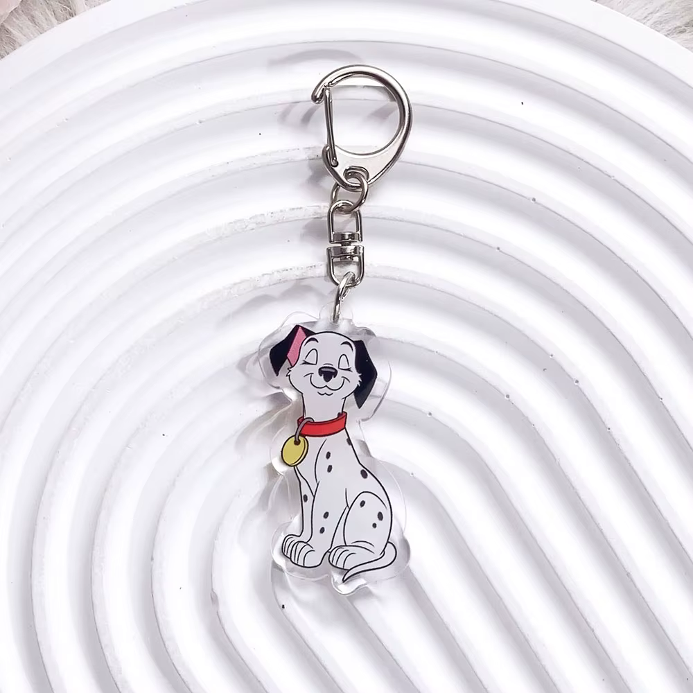 Porte-clés en acrylique Disney 101 Dalmatians, 1/12 pièces, breloques pour sac, accessoires mignons 