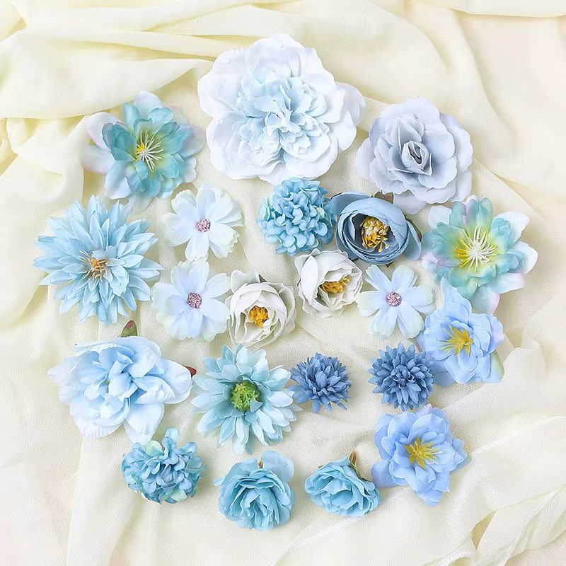 Têtes de fleurs artificielles mixtes, fausses roses en soie pour décoration de maison, décoration de
