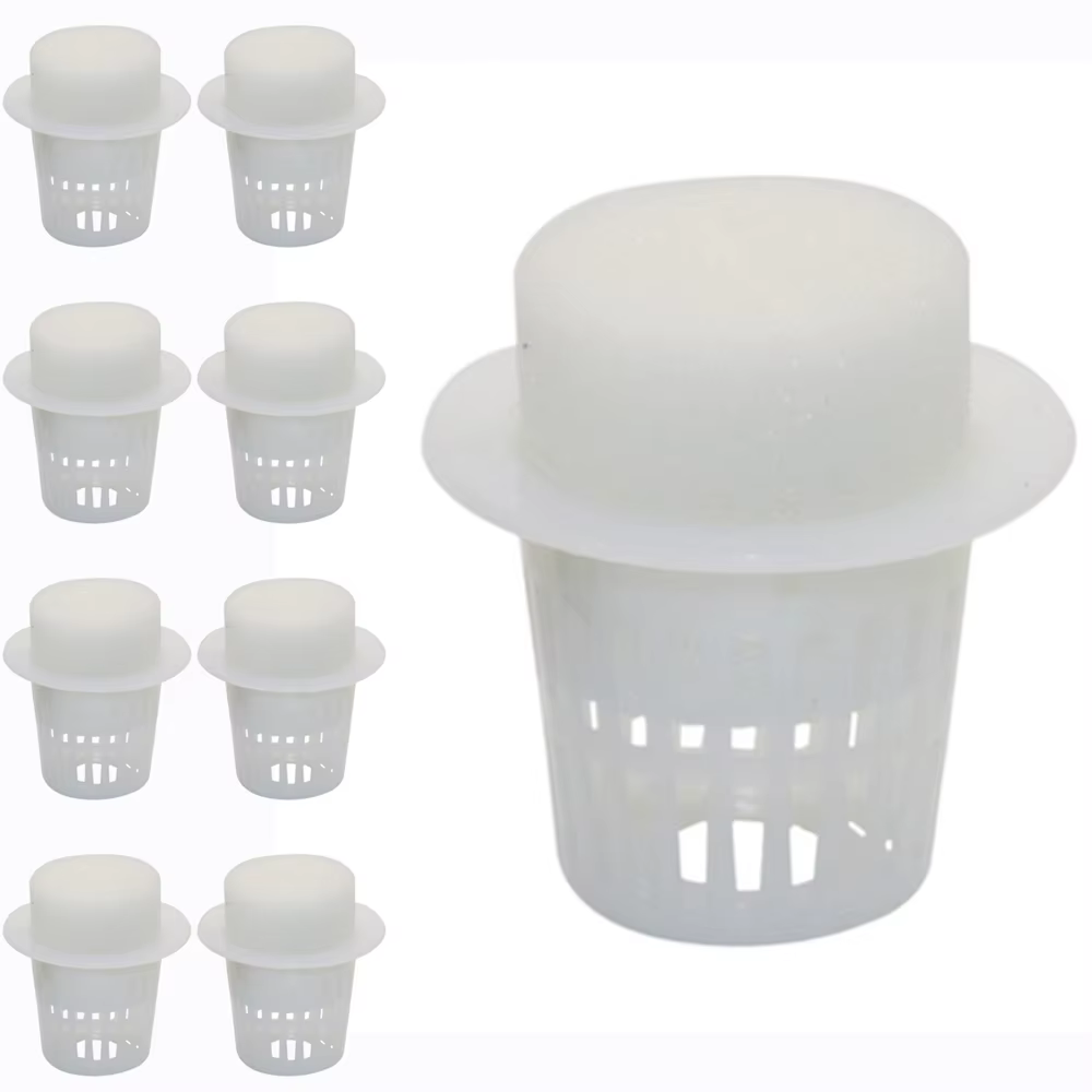 Gobelets en filet pour plantes et 50 cylindres, éponge pour culture hydroponique, orchidées, démarra