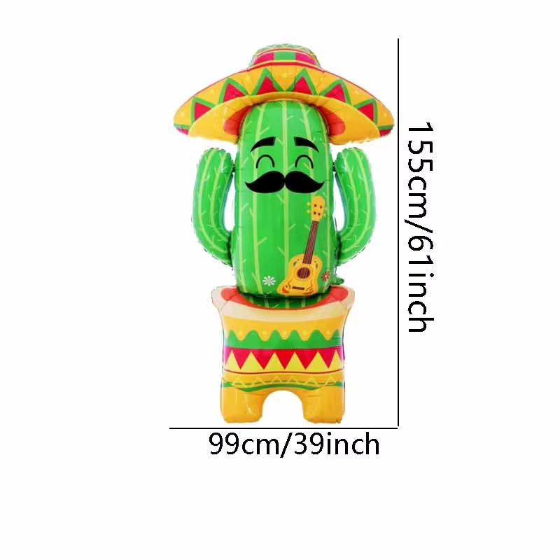 1 pièce, Grand pot de fleurs sur pied de 61 pouces, en forme de cactus, ballon, décoration d'ambianc