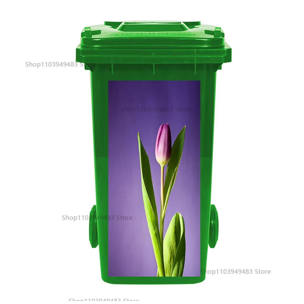 Autocollants muraux imperméables auto-adhésifs pour plantes à fleurs, poubelle, décalcomanies d'art 