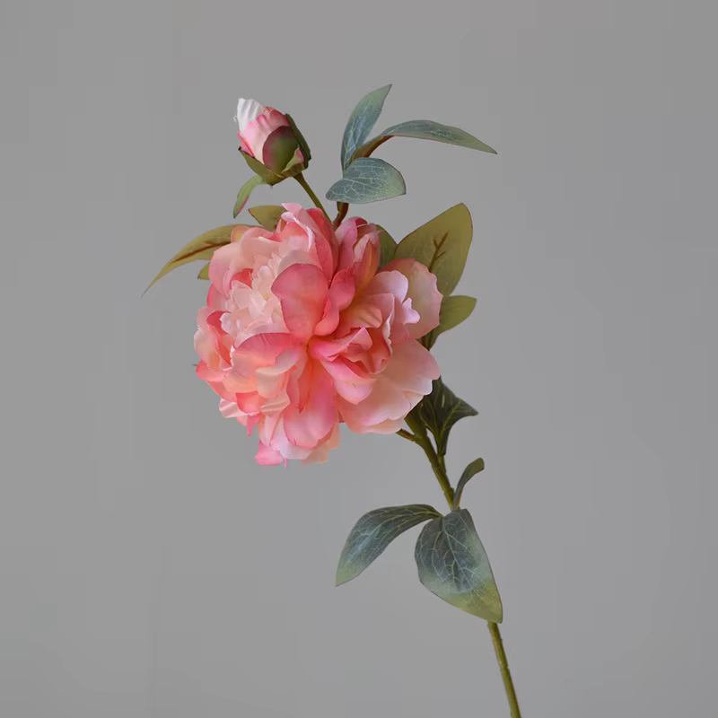 Grande branche de fleur artificielle de pivoine en soie, ornements d'arrangement floral de mariage, 