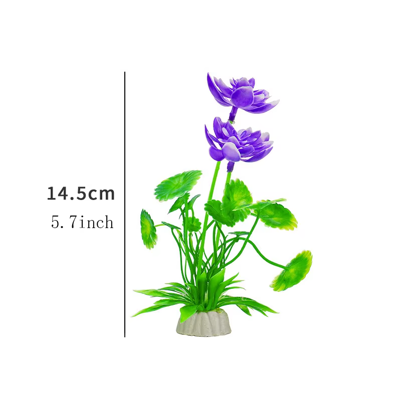 Plantes aquatiques artificielles décoratives pour aquarium, fausses fleurs et décorations aquatiques