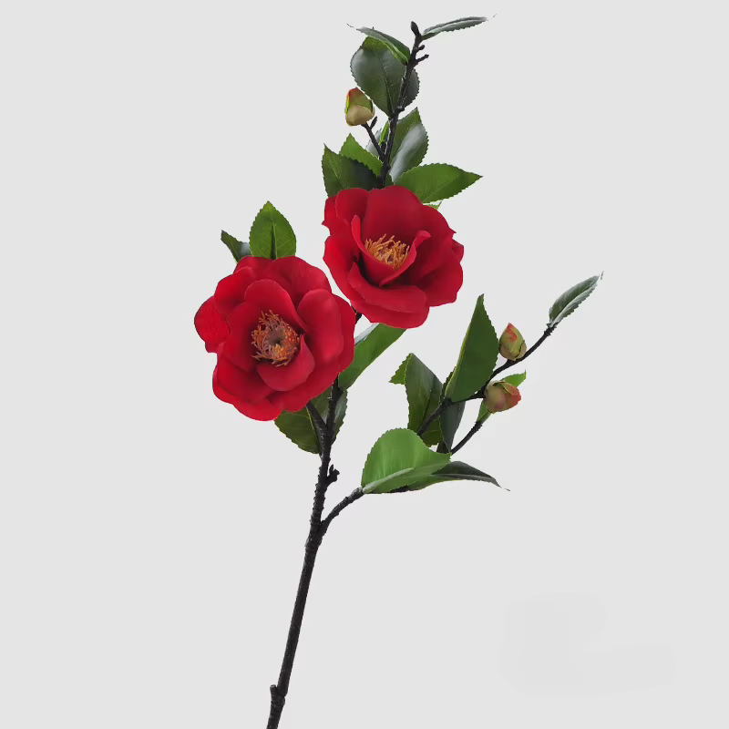 Fleur artificielle camélia pour salon de thé chinois, décoration de mariage, ornement de salon, tabl