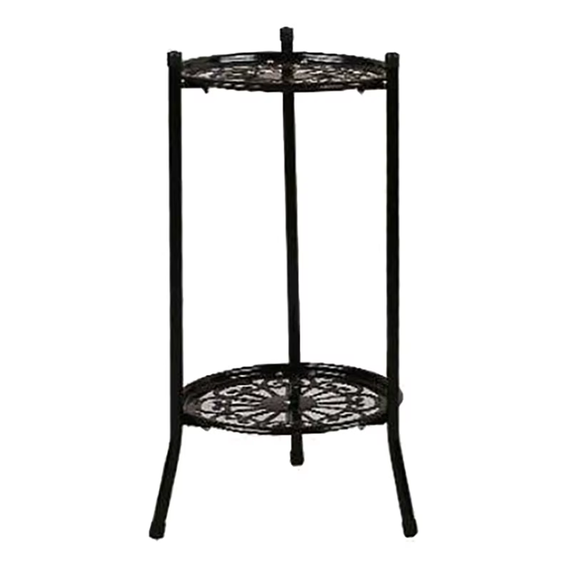Étagère de support de plante en métal élégant à deux couches, porte-plante en pot, supports de pot d