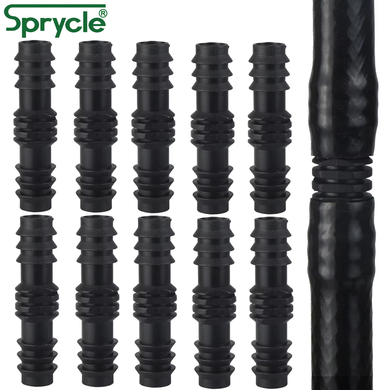 SPRYCLE 10 pièces 16mm raccords connecteur droit Micro Irrigation goutte à goutte 1/2 ''PE tuyau tuy