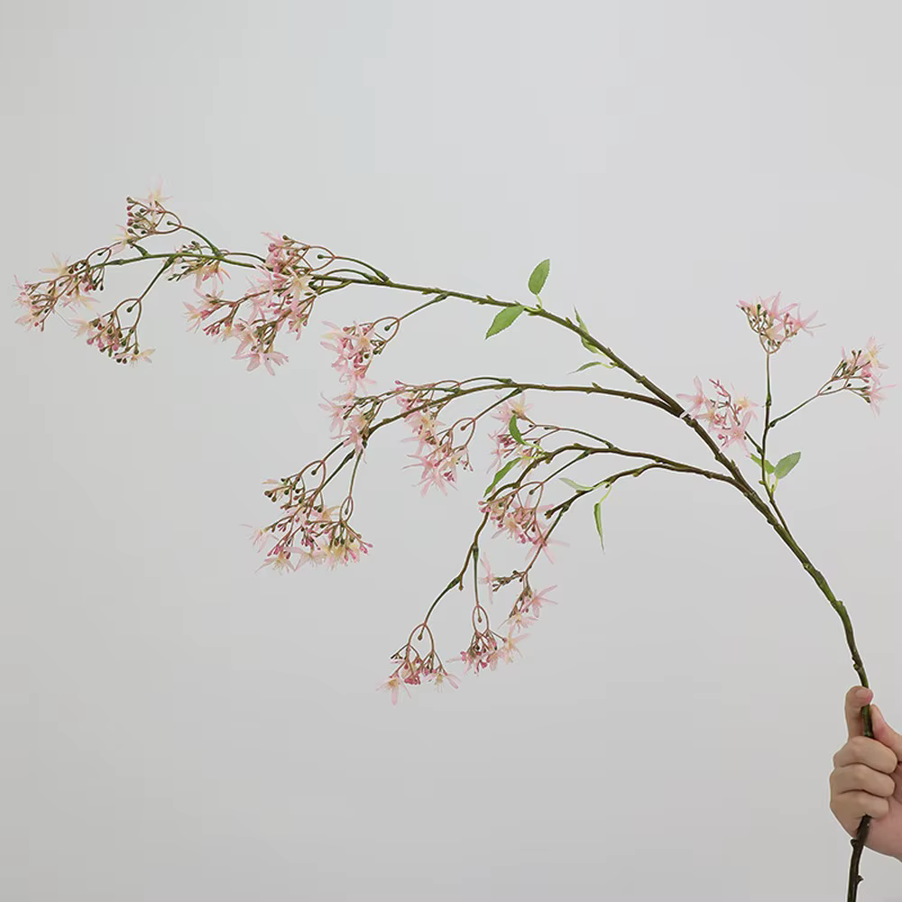 Fleur de jasmin artificielle de 120 cm, toucher réel, belle simulation de soie, jasmin réaliste, fau