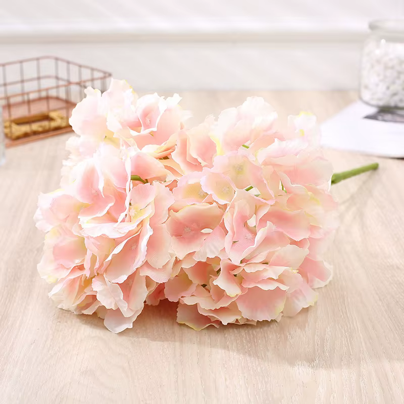 Hortensia fleurs en soie rose hortensia fleurs artificielles faux Bouquet arrangements floraux pour 