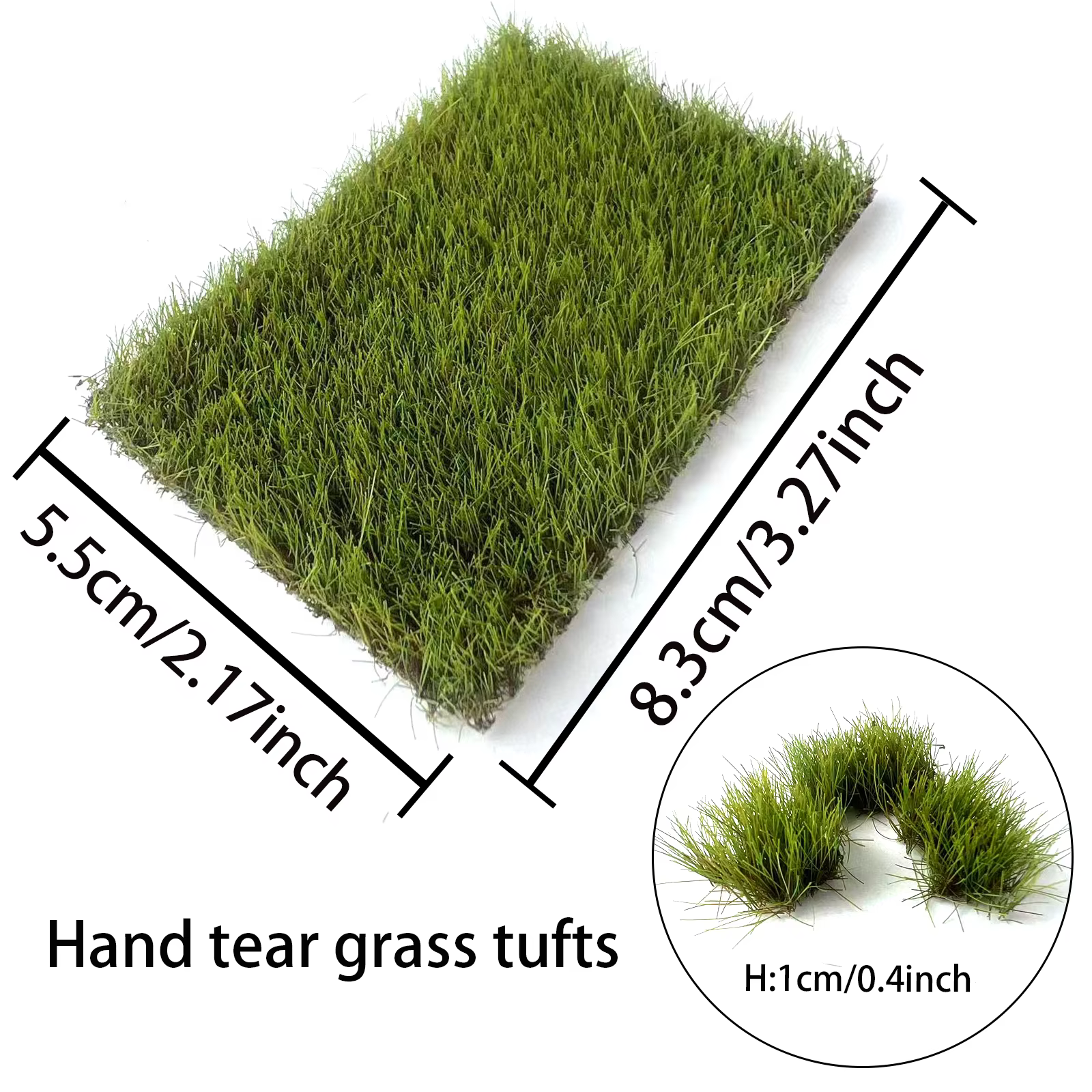 Tufes d'herbe statiques miniatures de 10MM, plante artificielle déchirable à la main, grappe d'arbus