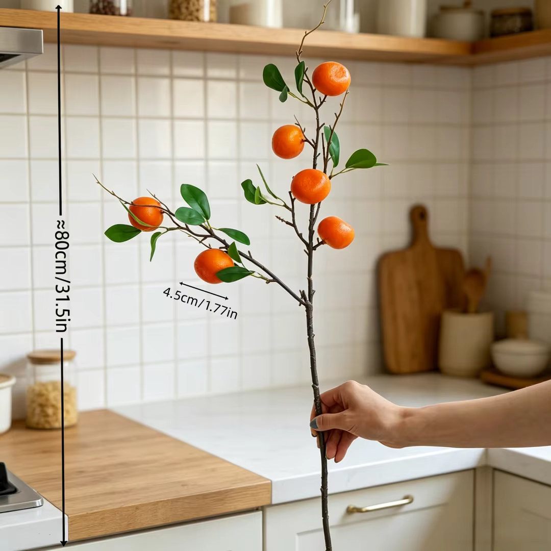 1 arbre à oranges artificiel contenant 6 oranges factices, pour décorer les maisons, les jardins, le