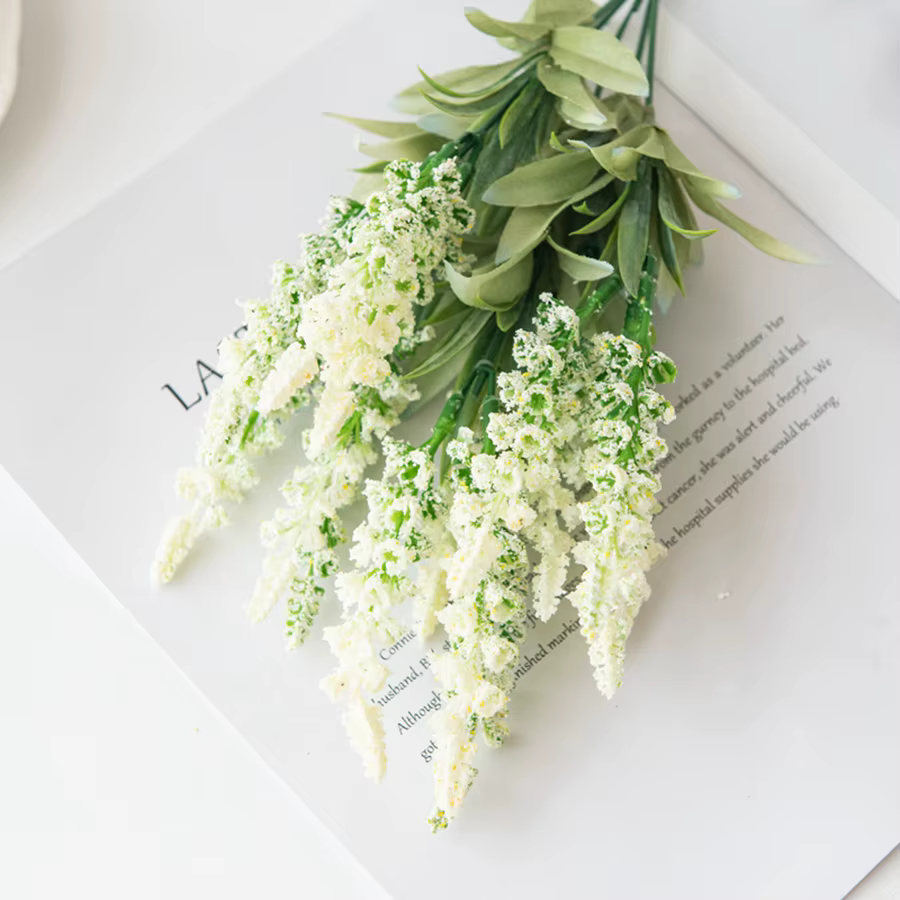 Vase de fleurs artificielles en mousse de lavande, Bouquet de mariage de noël, décoration d'arc de r