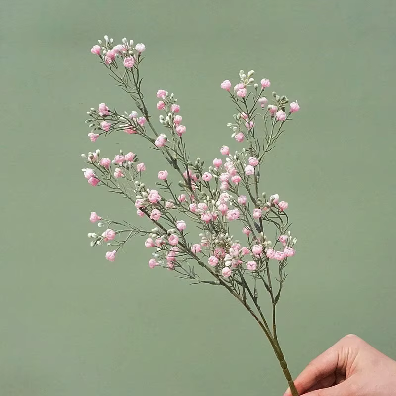 Fleur artificielle pour bébé, gypsophile en plastique, fausse étoile florale, bourgeon, plantes vert