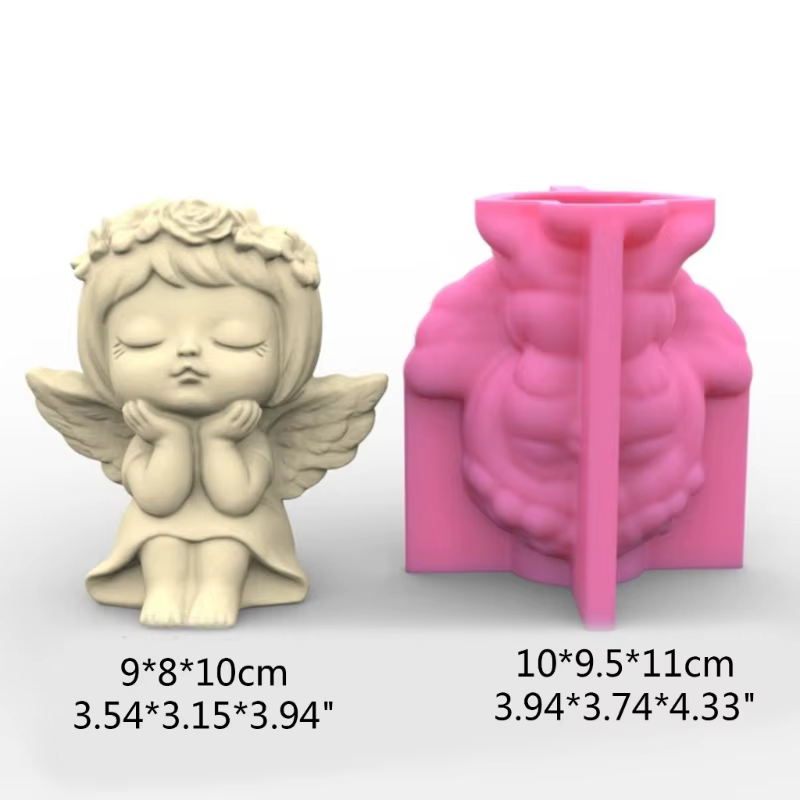 Ange Fille Silicone Pot Fleur Moule Béton Chandelier Silicone Bougeoir Moule Succulent Planteur Cime