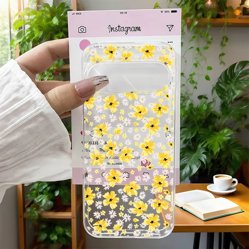 Jolie petite Coque de téléphone fleur de marguerite jaune, étui souple Transparent pour Google Pixel