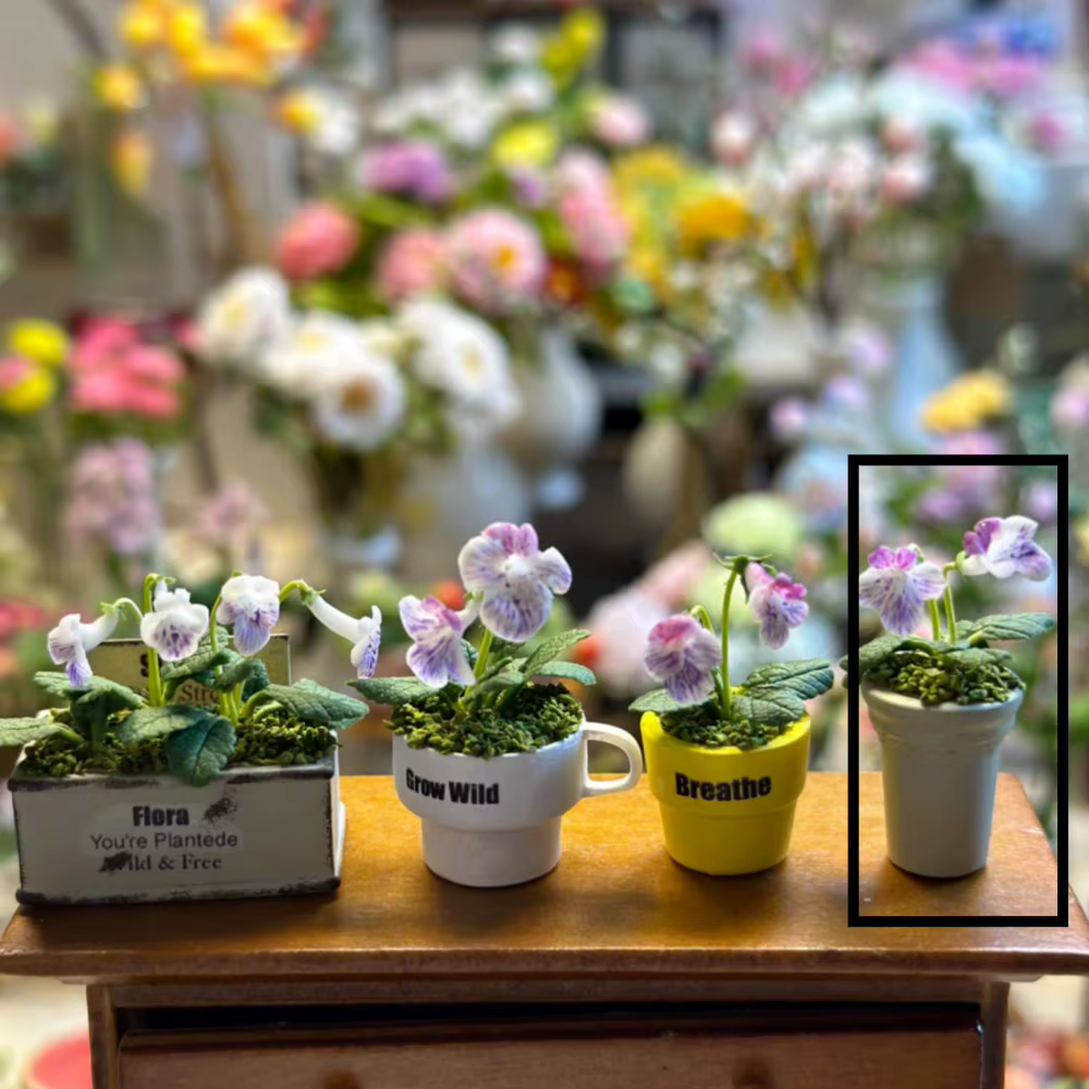 Mini Pots de plantes en argile faits à la main, personnalisés, fleur de cerisier réaliste (Buds), BJ