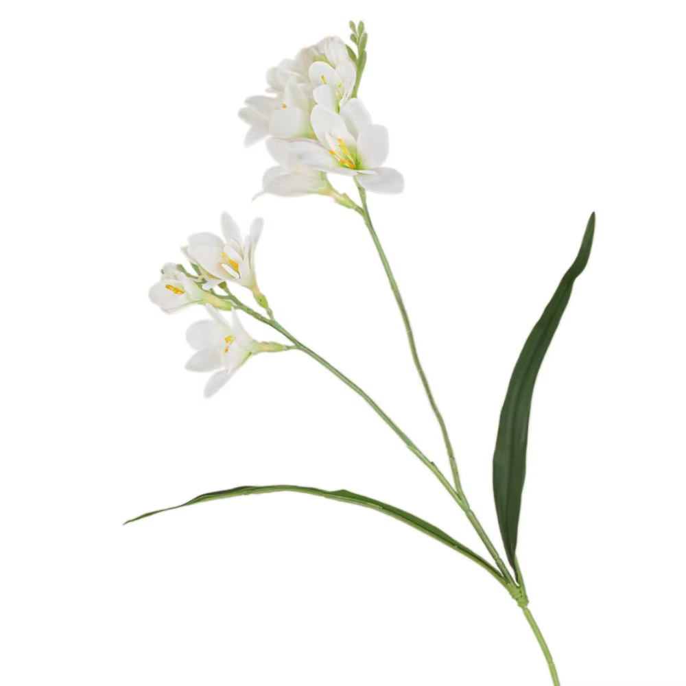 2 Fleurs artificielles de freesia réalistes faites à la main, fleurs de simulation Whelan au toucher