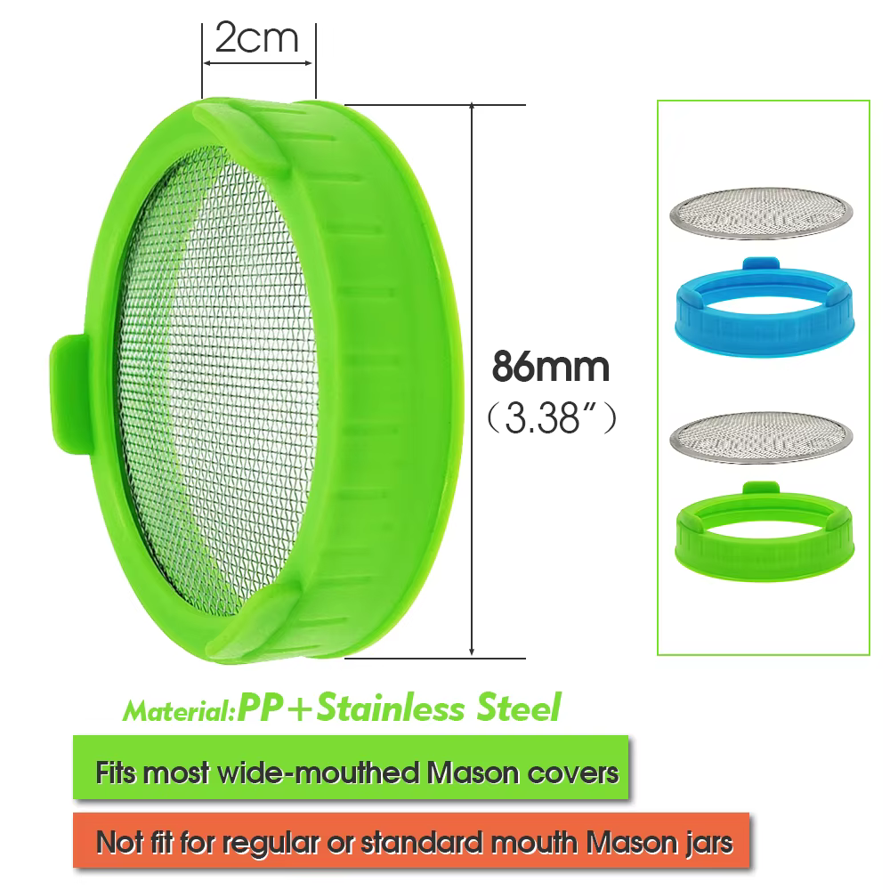Pot de germination à bouche large avec écran en acier inoxydable, kit de germination pour la fabrica