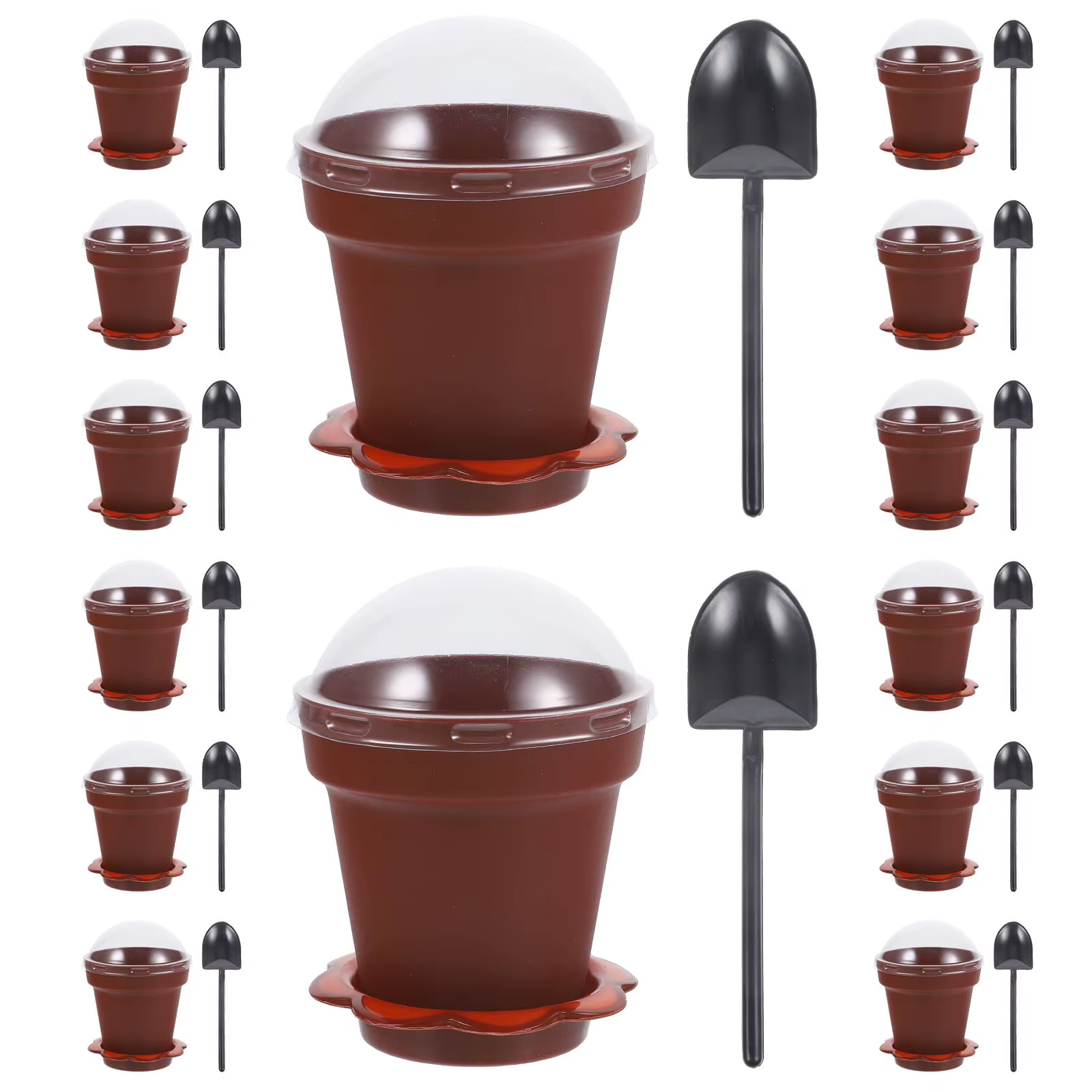 Pot de pépinière en plastique pour petits gâteaux, pots de fleurs, mini jardinières en verre pour so