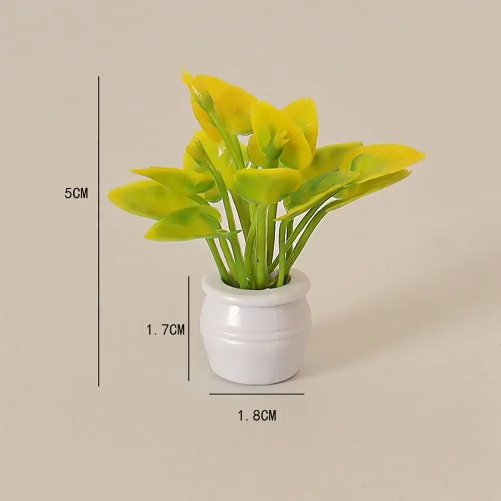 Mini vase de simulation en plastique pour maison de course, plante de luo verte, fleur finie, access