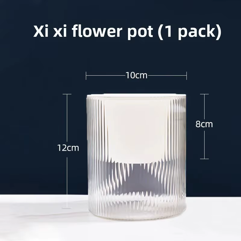 Pot de fleurs transparent en plastique à absorption automatique d'eau pour radis vert, jardinière pa