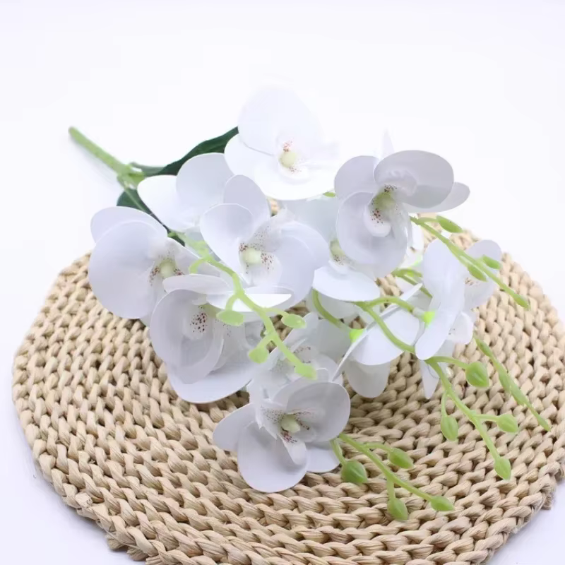 Fleurs artificielles décoratives pour la maison, branches de phalaenopsis imprimées en 3D, simulatio