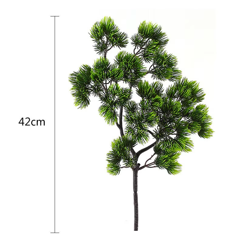 Plante artificielle de 42 cm, branche de pin, feuilles vertes, plantes artificielles, accessoires de