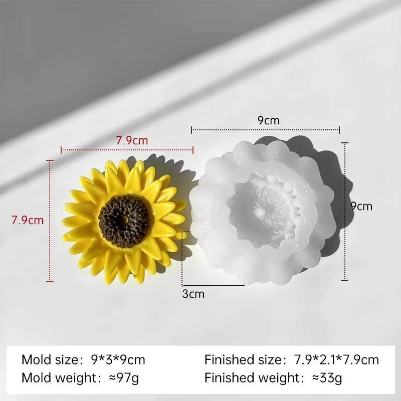 Moule en silicone pour bougie aromatique tournesol bricolage, fleurs faites à la main, élection, rés