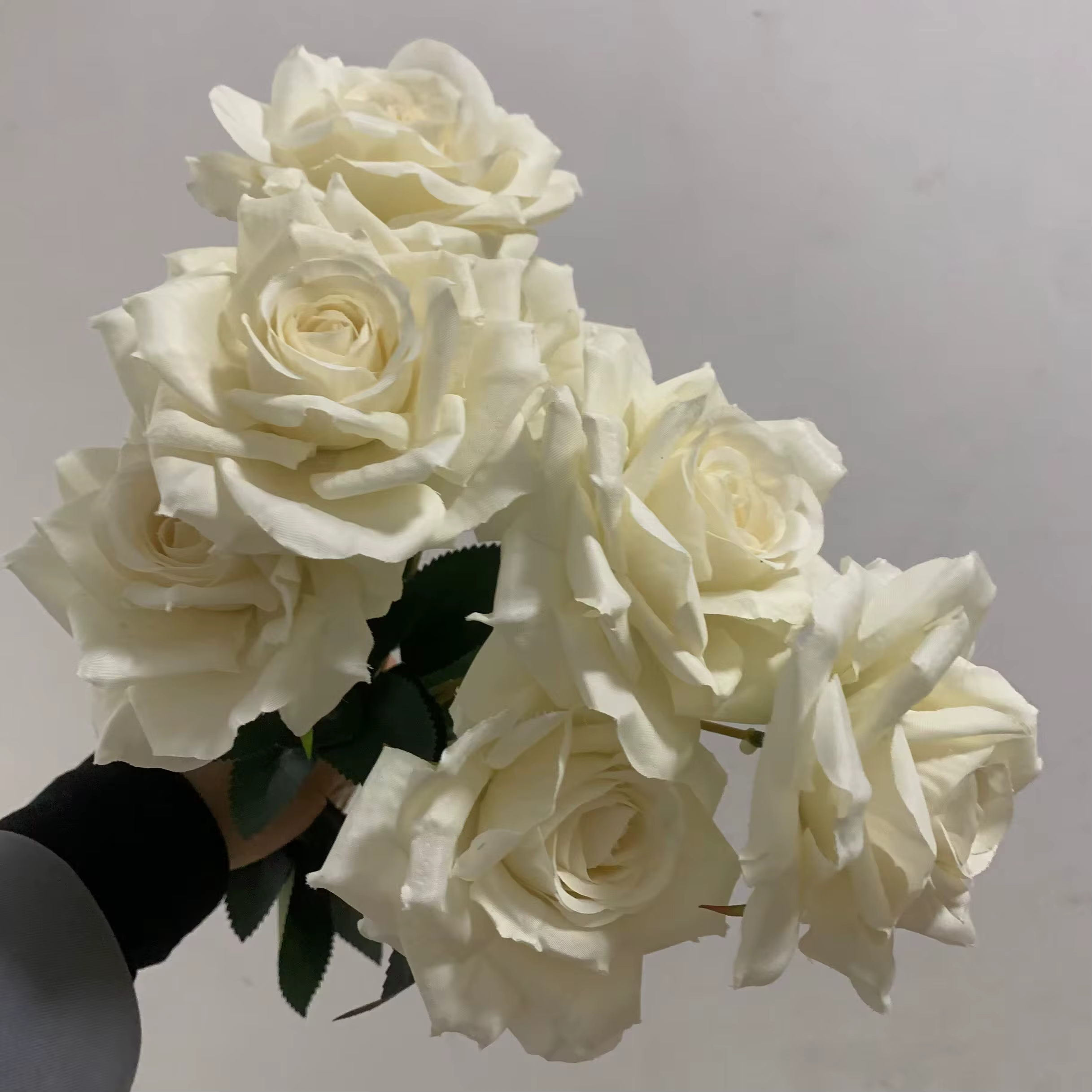 Bouquet de Roses artificielles à 7 têtes, blanc, Beige, ivoire, Vintage, pour salon, fleur sèche, dé