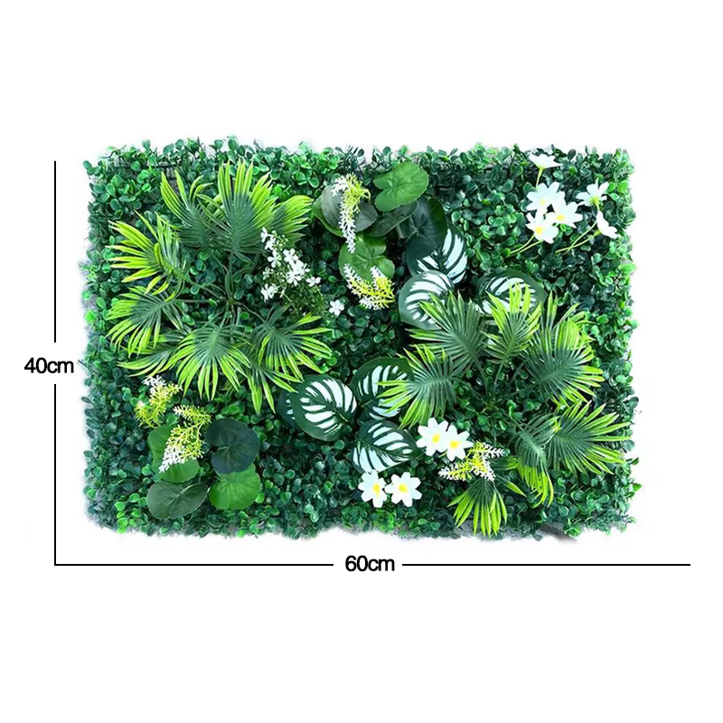 Plante artificielle murale verte 60x40cm, paysage, maison, jardin, Jungle, fausses plantes, panneaux