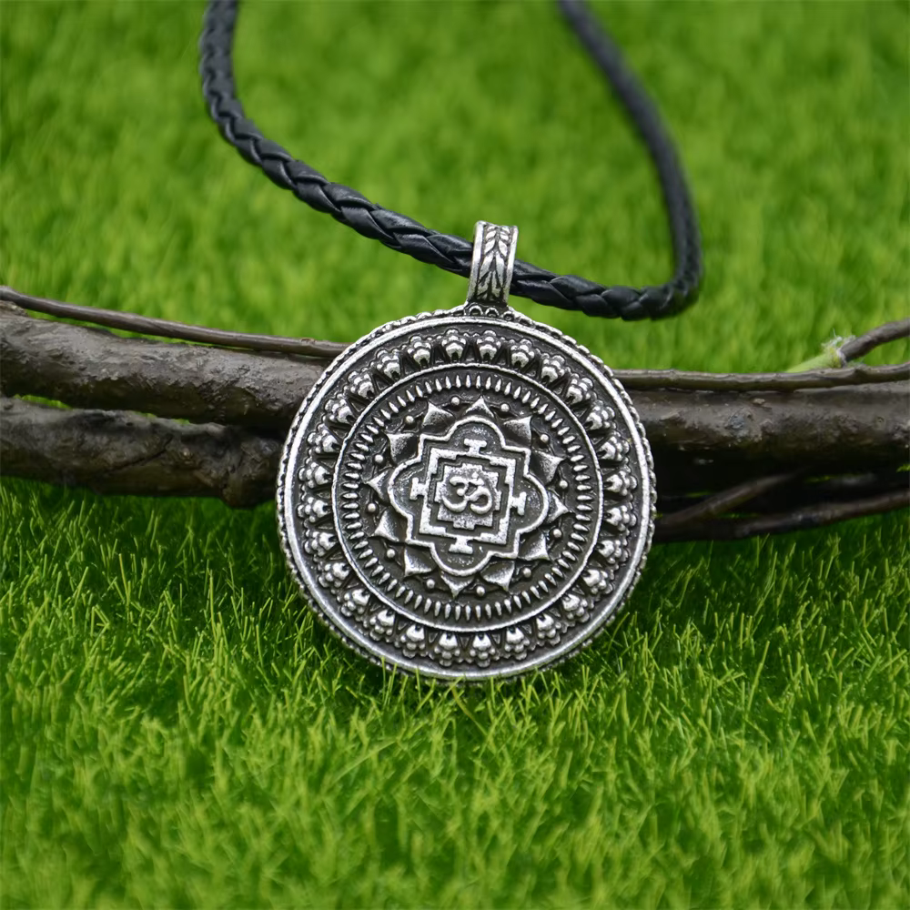 Om Yoga-Collier Pendentif Fleur Annie, Bijoux Religieux Indiens, Bouddha Mandala, Méditation Spiritu